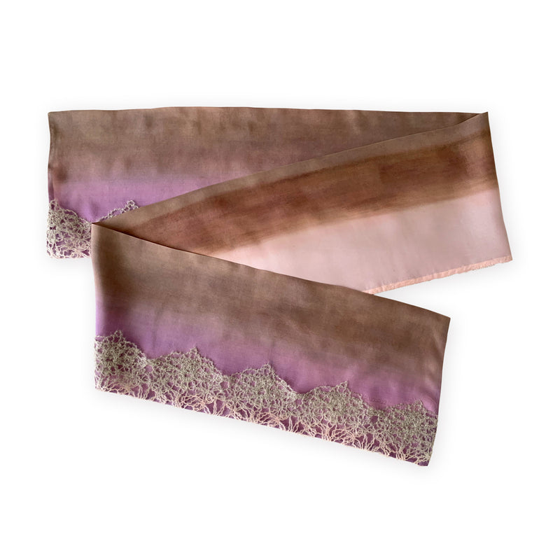 Silk-wool-scarf-hand-painted-168x29cm-pink-brown-otta-italy-2232